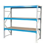 Regał magazynowy z płytą CRWV – udźwig do 600-900 kg/półkę